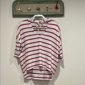 Chaser On the go beach throw on berry White Striped Women's hooded top small